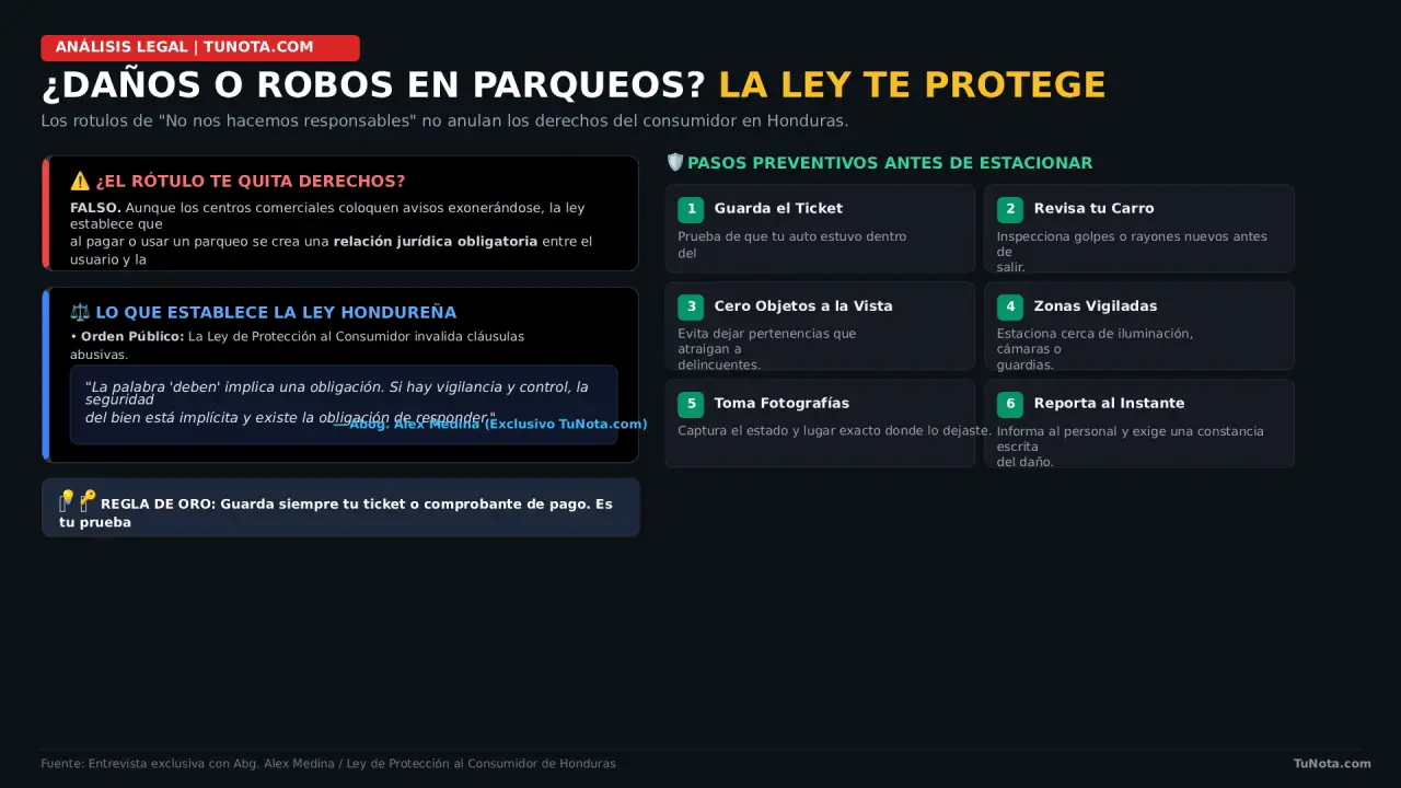 Infografía derechos parqueos centros comerciales