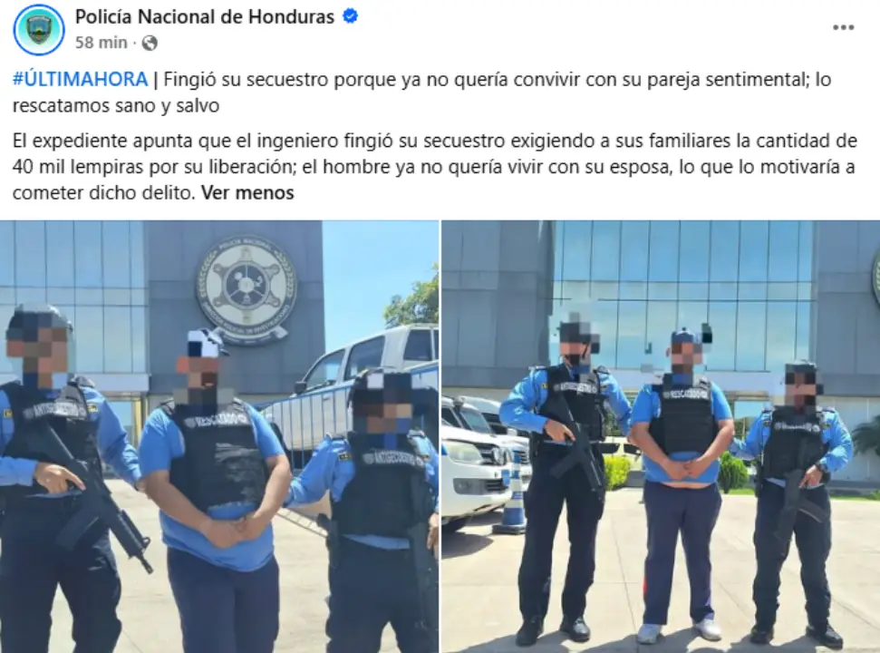 Ingeniero detenido en Tegucigalpa