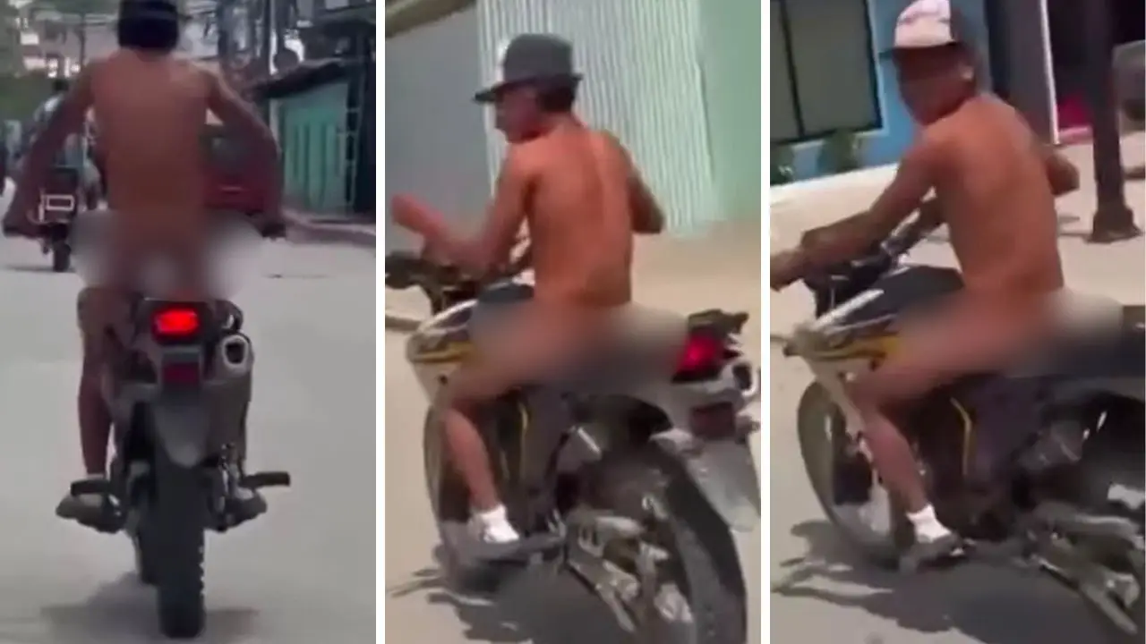 motociclista desnudo, Santa Bárbara