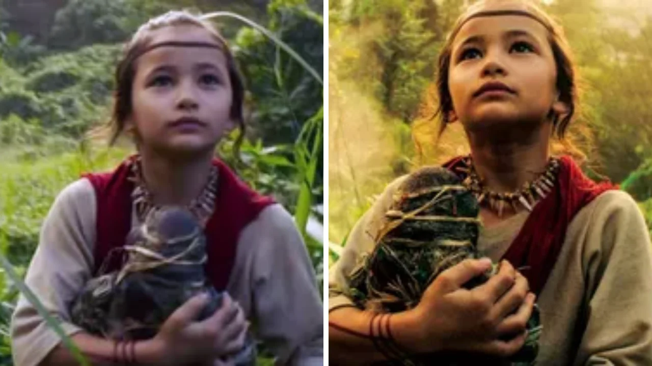 Collage de fotos de Kaylee Hottle, reconocida por interpretar a Jia en la franquicia Godzilla vs. Kong