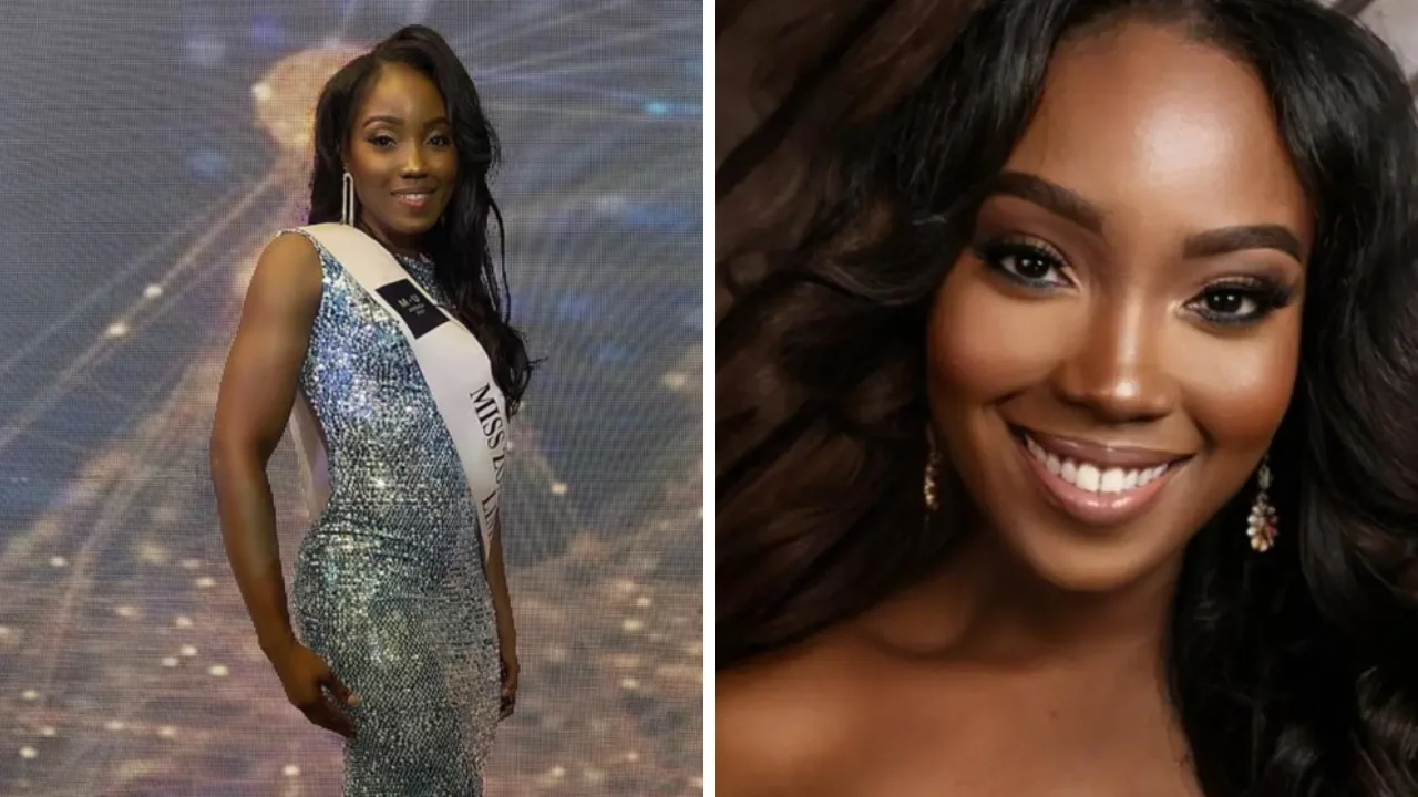 Collage de fotos de LaToya Malcolm, reina de belleza jamaicana