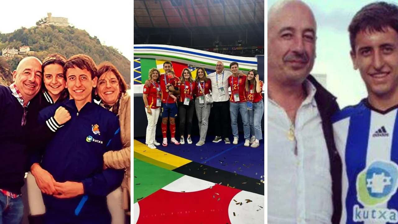 Collage de fotos de la familia de Mikel Oyarzabal