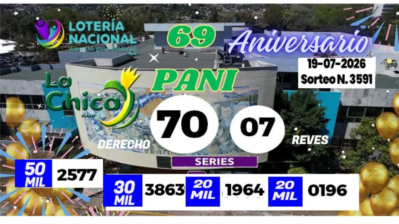 Foto de El número ganador de La Chica de este domingo 19 de julio de 2026 fue el 70. Foto: Loteria Nacional.