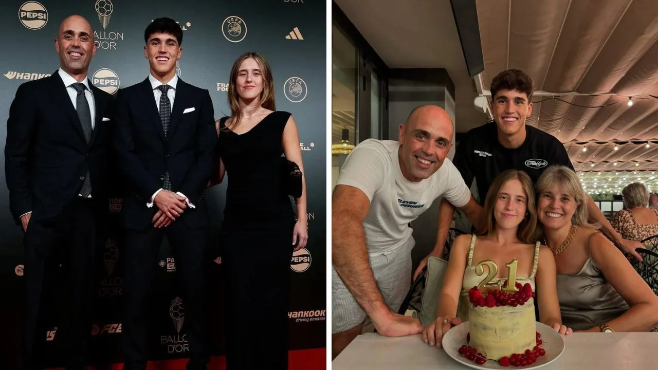 Foto de Pau Cubarsí y sus padres Robert Cubarsí y Gloria Paredes
