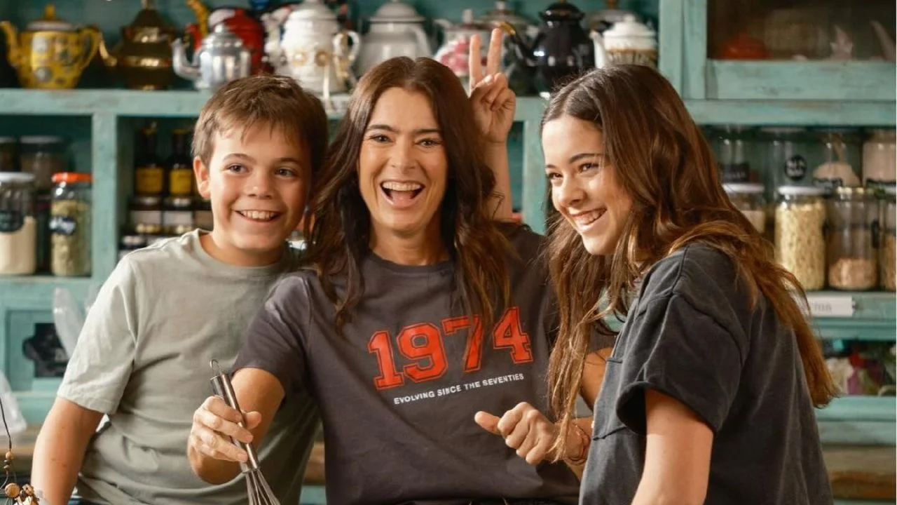 Valentina Mac-Auliffe con sus hijos.