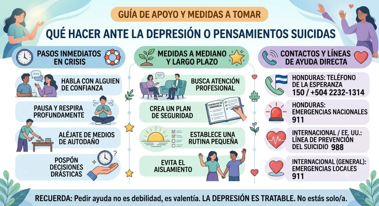 Líneas de apoyo ante el suicidio en Honduras