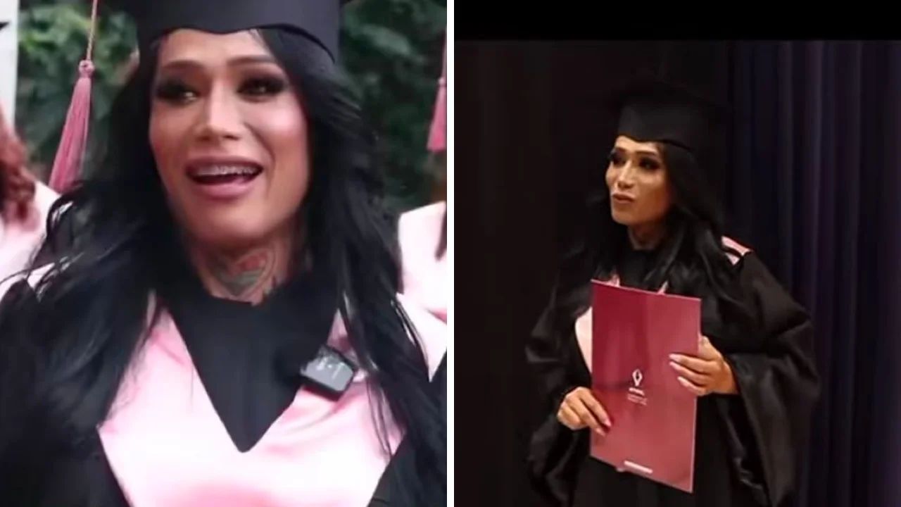Fotos de Karina Toprres cuando se graduó de estilista 