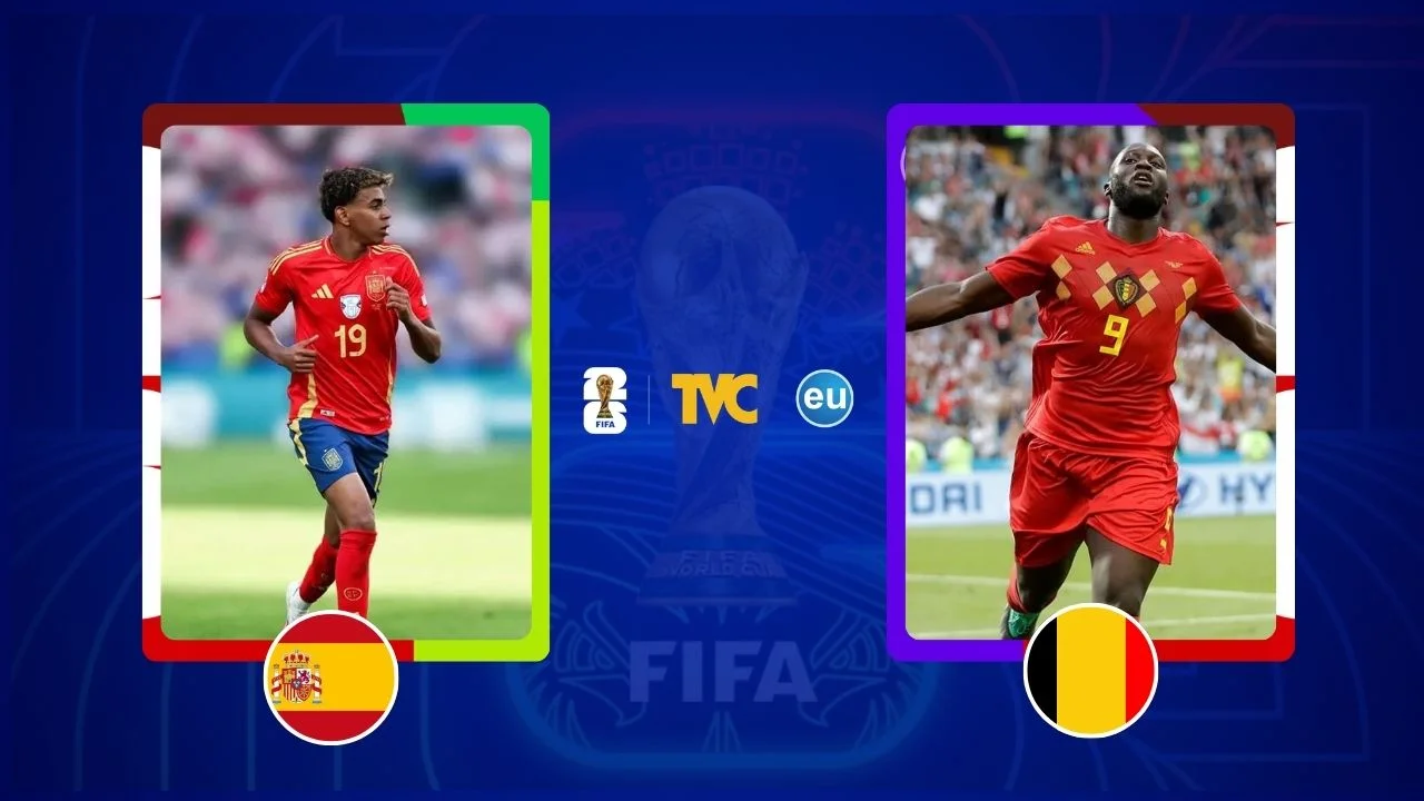 España vs Bélgica EN VIVO HOY: hora, canal y alineaciones de los cuartos de final Mundial 2026 Imagen de España vs Bélgica EN VIVO HOY: hora, canal y alineaciones de los cuartos de final Mundial 2026