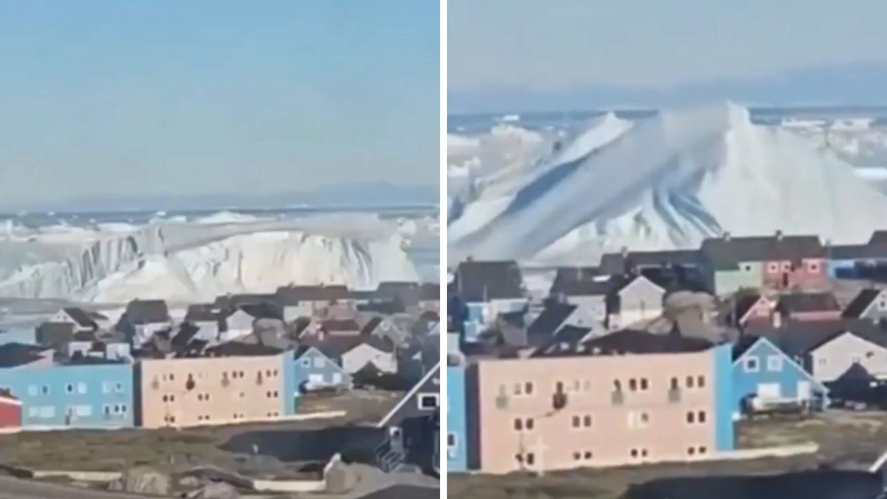 ¡Nos estamos derritiendo! Gigantesco témpano de hielo se vuelca Imagen de ¡Nos estamos derritiendo! Gigantesco témpano de hielo se vuelca