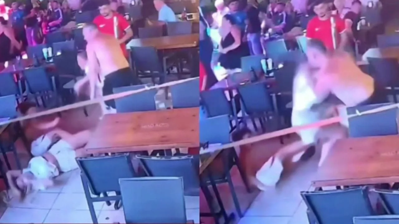 Video sensible: Hombre golpea brutalmente a su esposa e hijos en restaurante Imagen de Video sensible: Hombre golpea brutalmente a su esposa e hijos en restaurante
