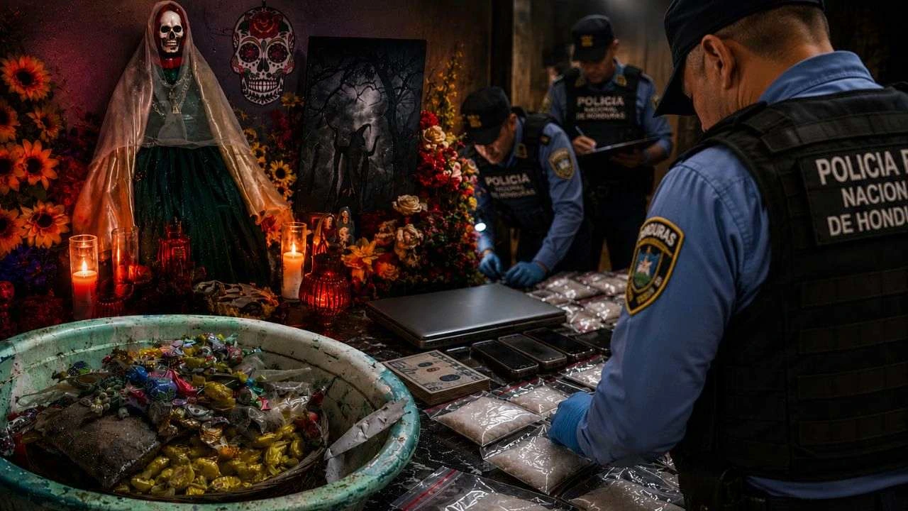 Entre droga y velas: el oscuro ritual que halló la Policía en Choloma Imagen de Entre droga y velas: el oscuro ritual que halló la Policía en Choloma