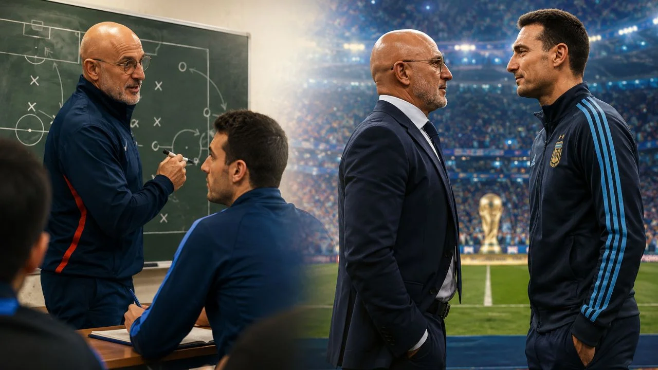 Del salón de clases a una final del Mundial: historia de Luis de la Fuente y Scaloni Imagen de Del salón de clases a una final del Mundial: historia de Luis de la Fuente y Scaloni