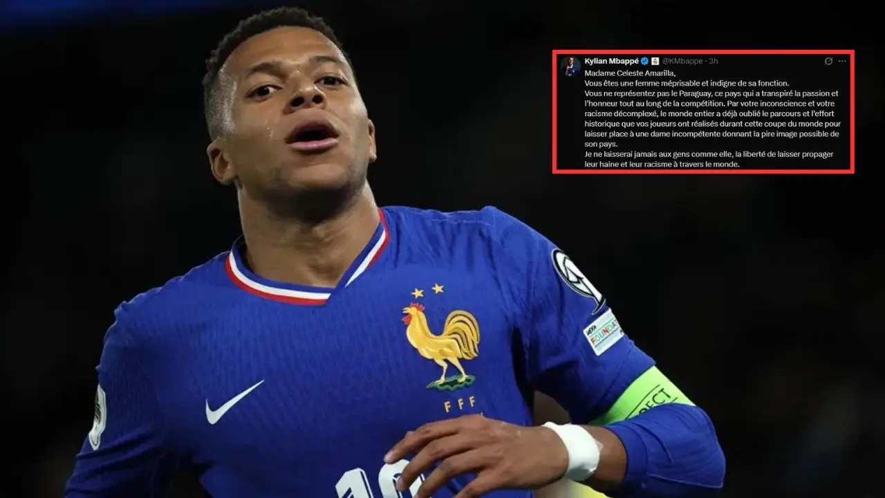 Mbappé condena mensaje racista de senadora paraguaya tras duelo mundialista Imagen de Mbappé condena mensaje racista de senadora paraguaya tras duelo mundialista