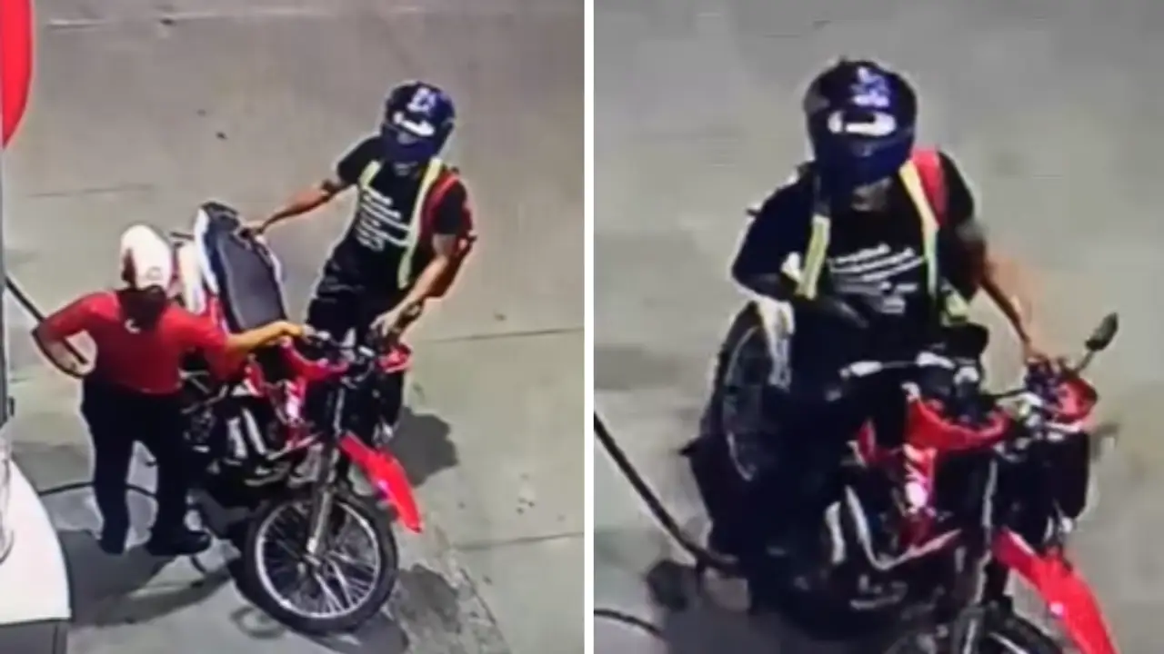 Video: Motociclista 'fulea' tanque y huye sin pagar de gasolinera en San Pedro Sula Imagen de Video: Motociclista 'fulea' tanque y huye sin pagar de gasolinera en San Pedro Sula