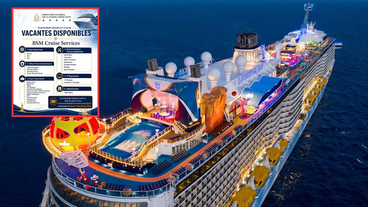 ¿Quieres trabajar en un crucero? Marina Mercante abre vacantes: así puedes aplicar Imagen de ¿Quieres trabajar en un crucero? Marina Mercante abre vacantes: así puedes aplicar