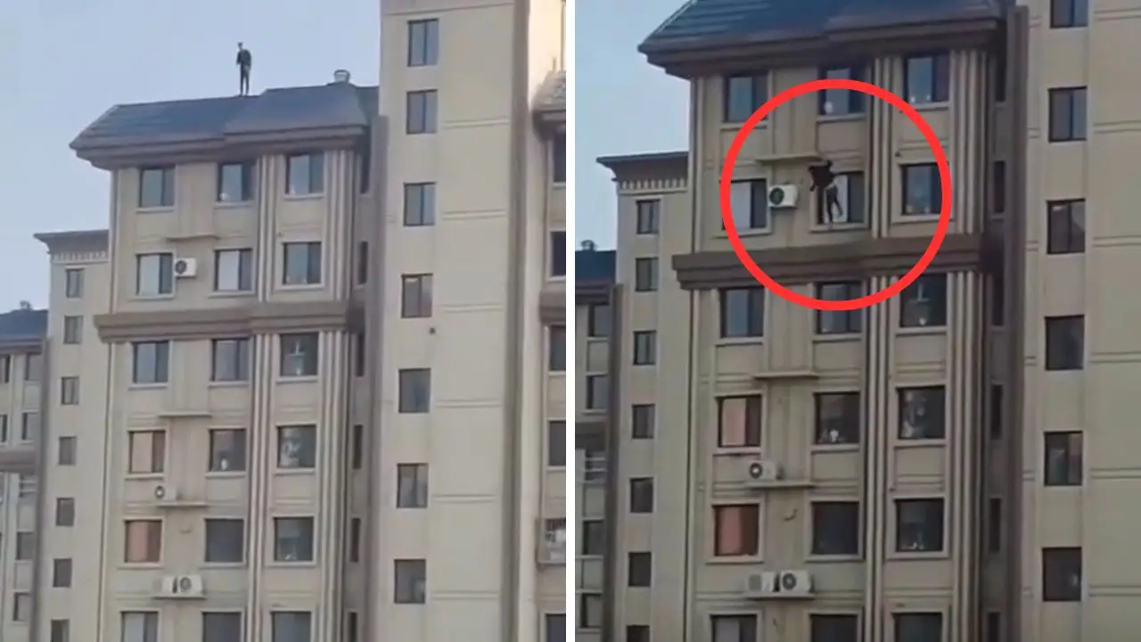 Imagen de Video| Hombre se tira al vacío desde un edifico tras perder apuesta mundialista