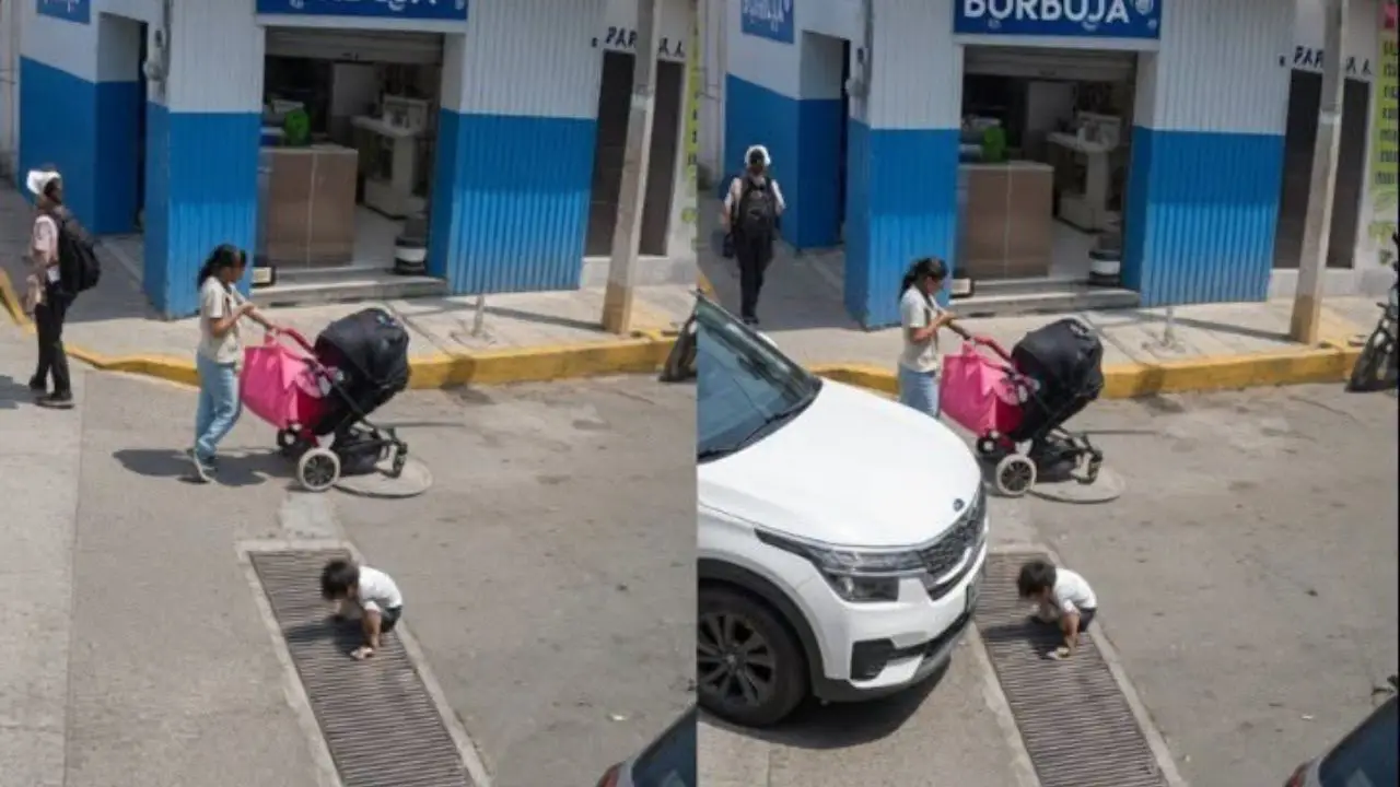 Video sensible: niña es atropellada mientras su madre estaba en su celular Imagen de Video sensible: niña es atropellada mientras su madre estaba en su celular