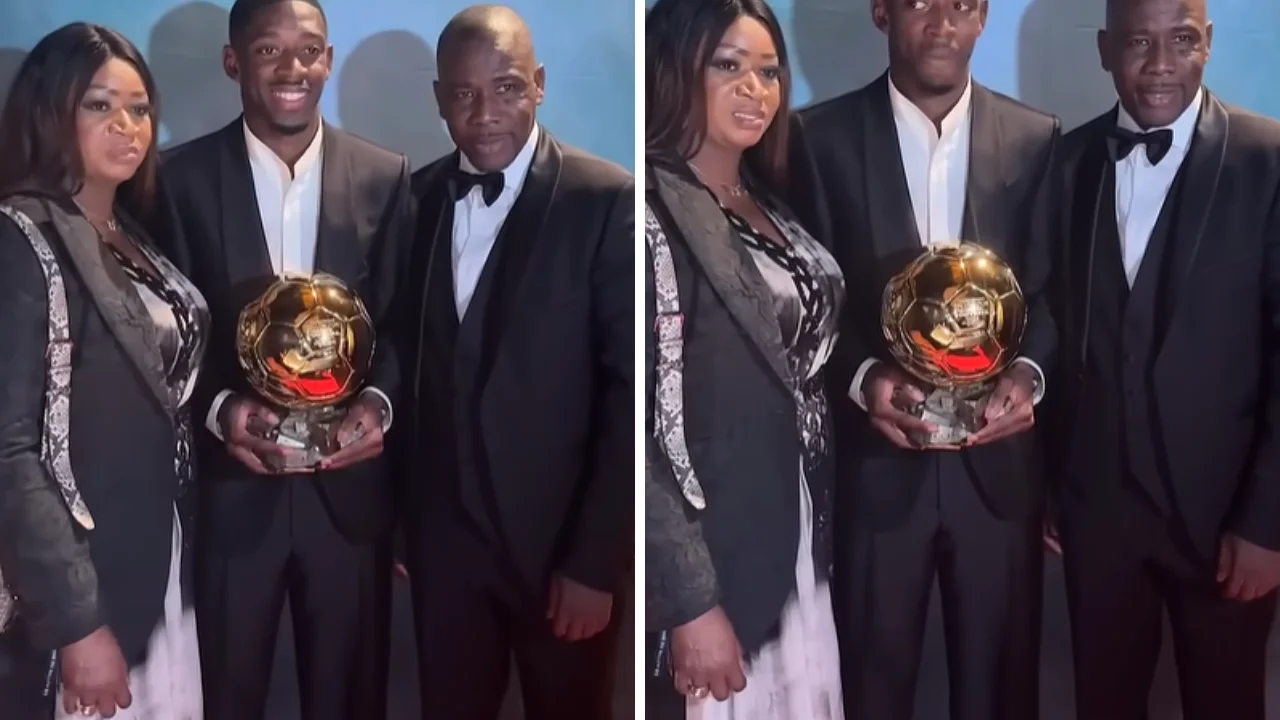 Foto de Dembelé y sus padres 