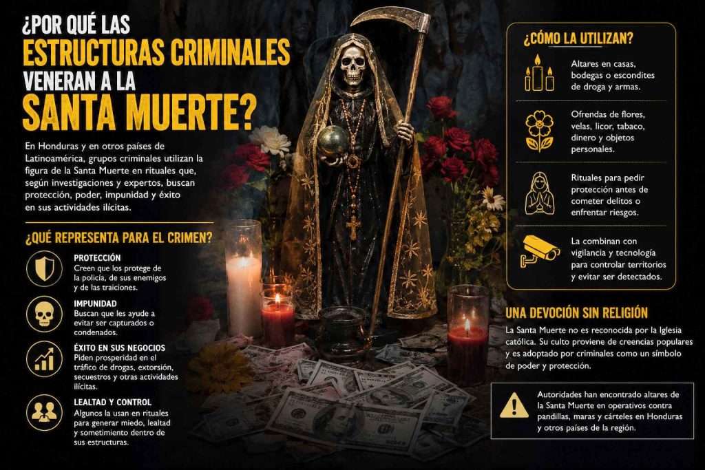 Las estructuras criminales y la Santa Muerte.