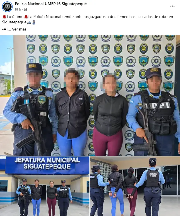 informe de la policía sobre las mujeres que engañaron y robaron a adulta mayor en Siguatepeque 