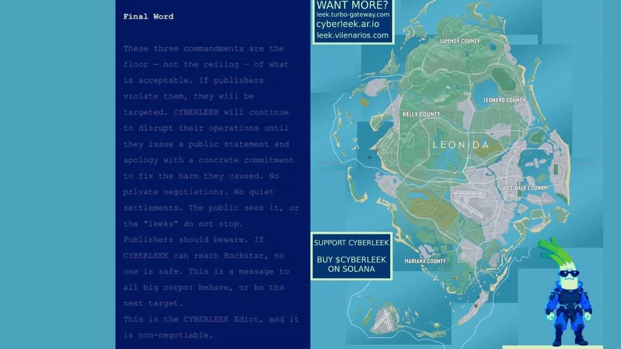 Comunicado y mapa de GTA publicado por Ciberleek.