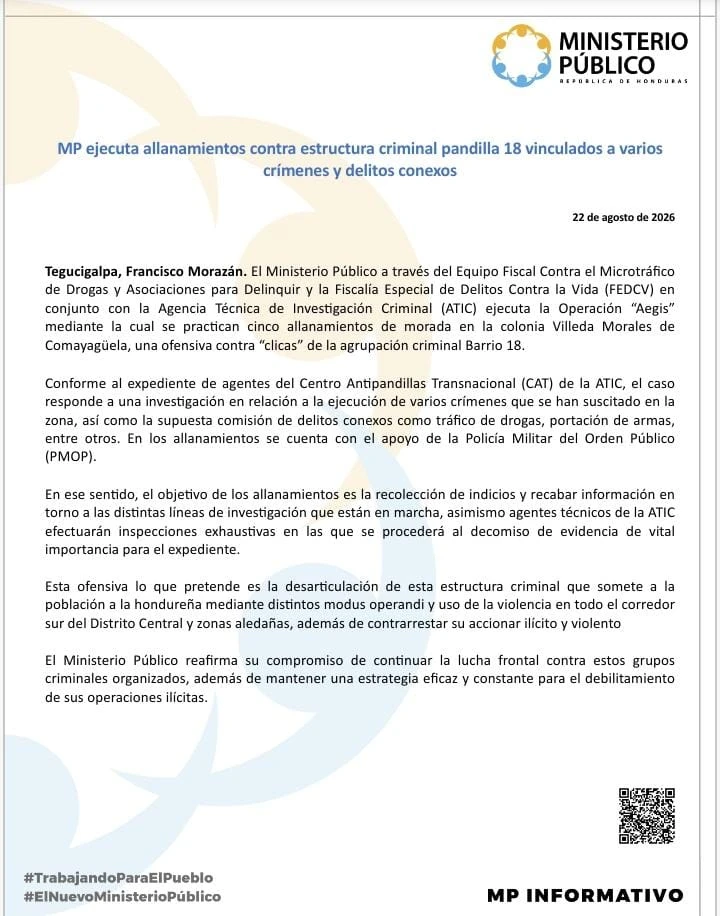 Comunicado del MP