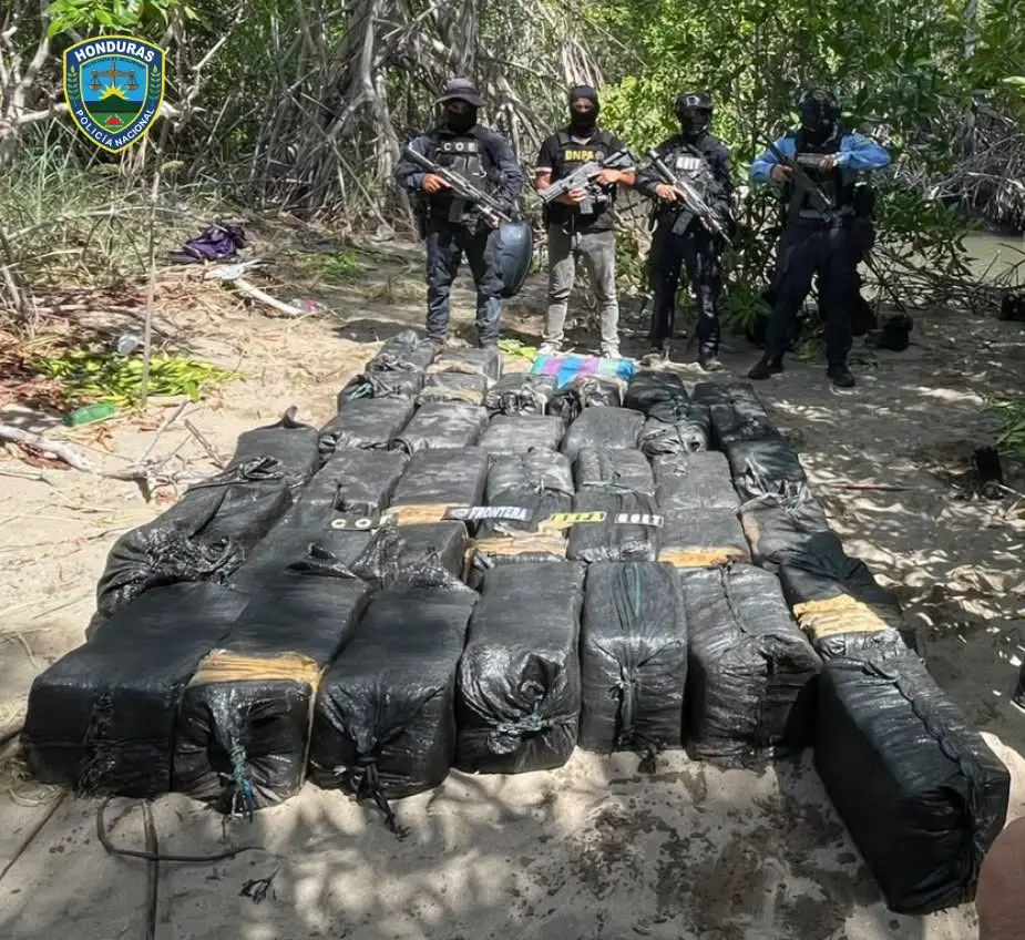 Droga decomisada en manglares de Choluteca