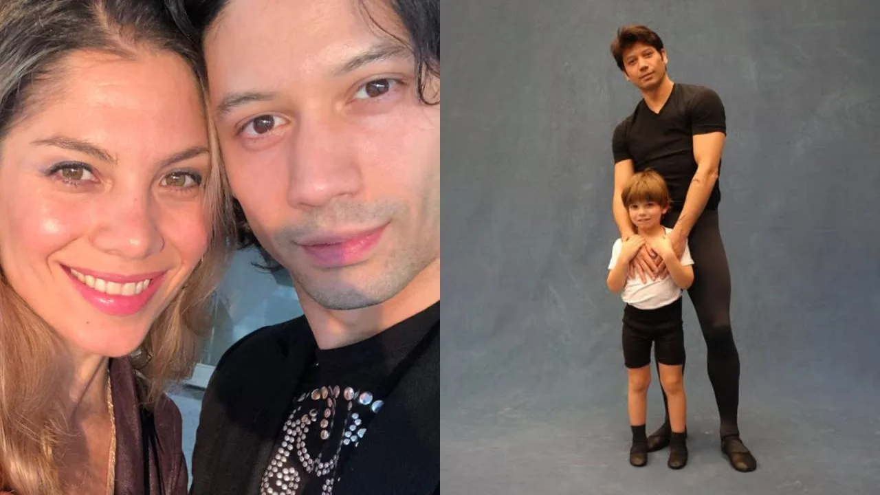 Fotografías de Herman Cornejo con su esposa e hijo.