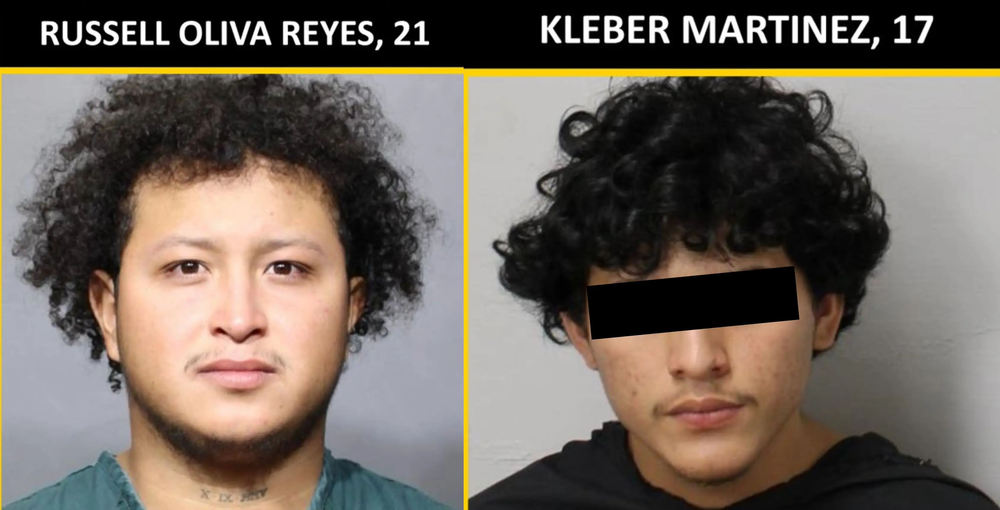 Kleber Martínez, de 17 años, y Russell Oliva Reyes, de 21 años.