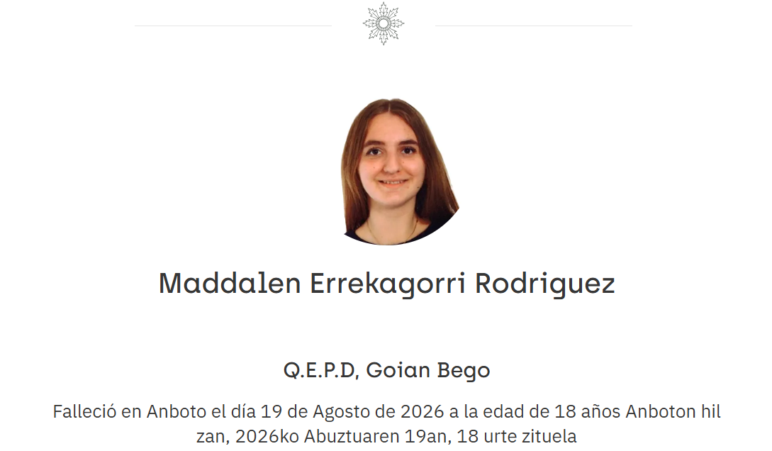Maddalen Errekagorri esquela