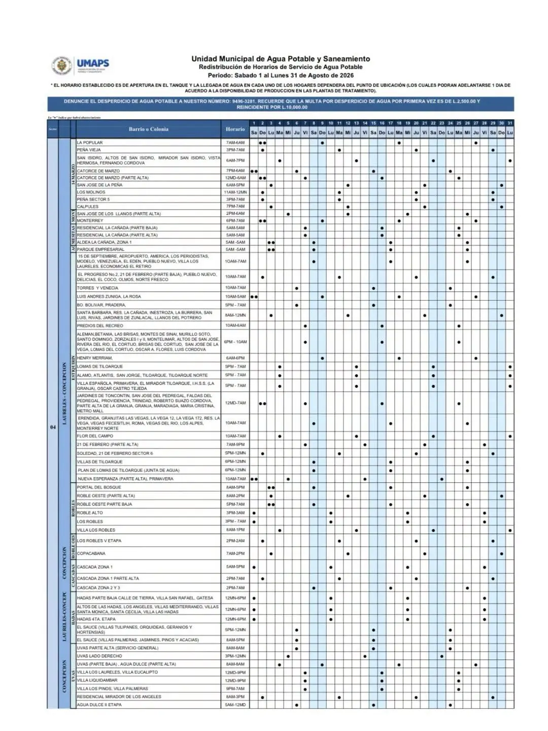 CALENDARIO