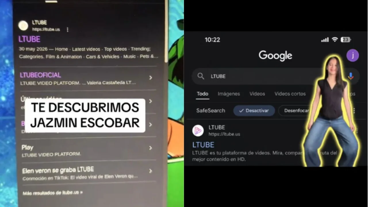 Publicación sobre el video filtrado de Jazmín Escobar en LTube y Twitter.