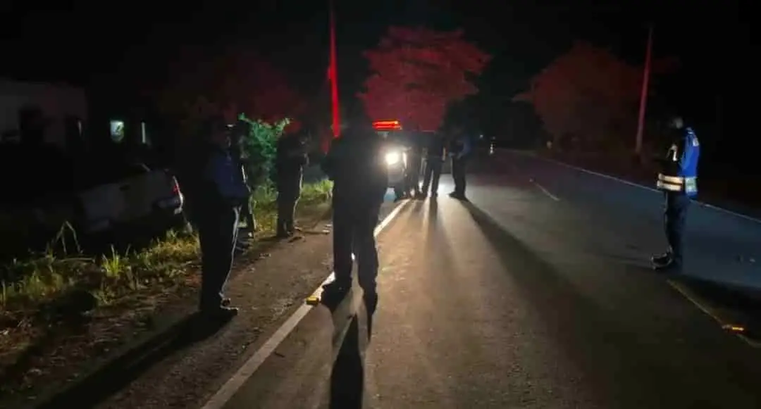 Foto del lugar donde murió el policía penitenciario en Olanchito
