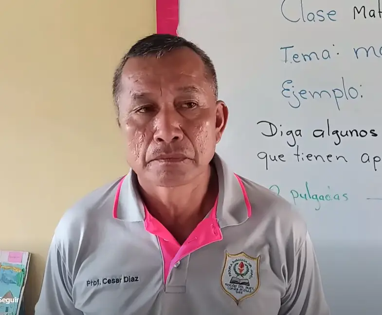Foto del maestro César Díaz, a quien ebrio amenazó en aula en Copán