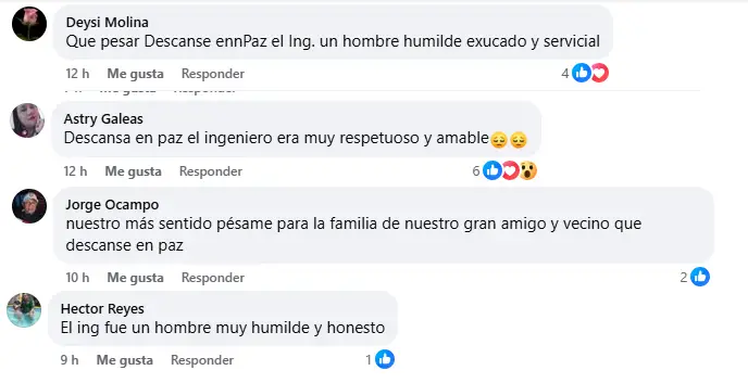 mensajes de Facebook sobre hombre que murió por un rayo en La Ceiba