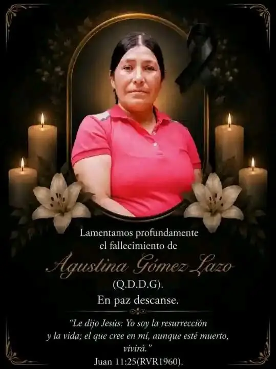 nota de duelo por la mujer asesinada en Comayagua