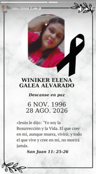Facebook de Winiker Elena Galea, mujer asesinada en la vía rápida
