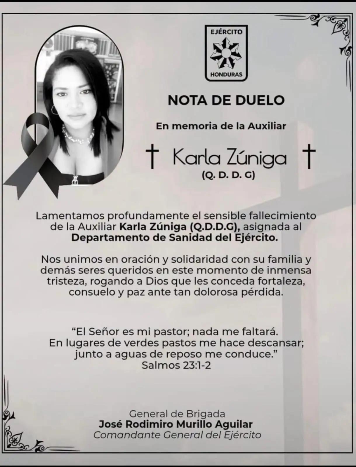 nota duelo Karla Flores Zúniga 