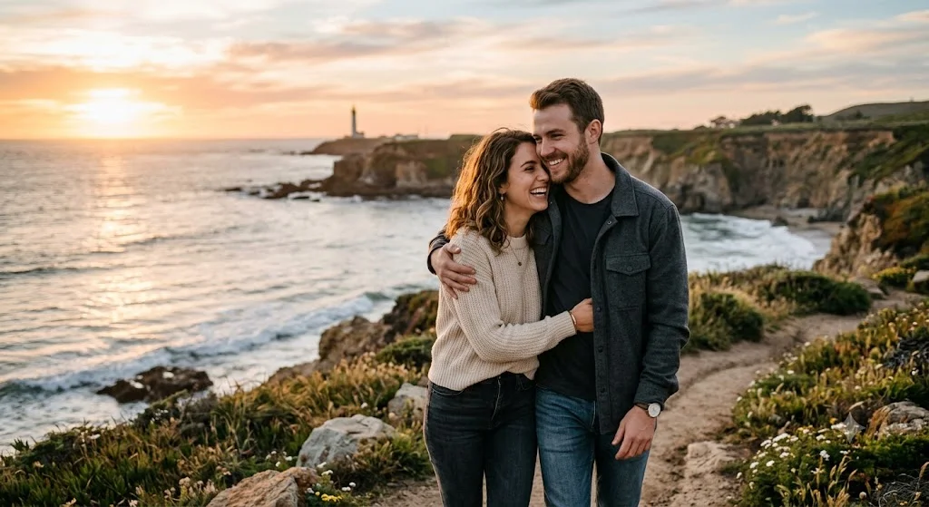Foto de una pareja acreada con inteligencia artioficial