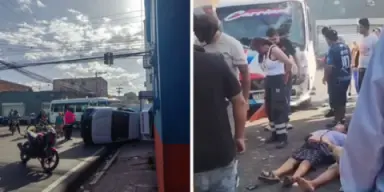 Imagen de Ambulancia choca con rapidito en Comayagüela y deja tres heridos