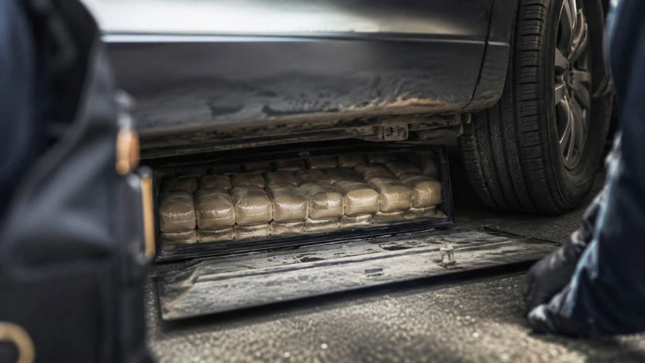 Por fuera, un carro; por debajo, una caleta con 103 paquetes de droga Imagen de Por fuera, un carro; por debajo, una caleta con 103 paquetes de droga