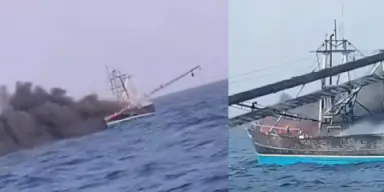 Imagen de Se incendia pesquero hondureño: el capitán murió y hay un pescador desaparecido