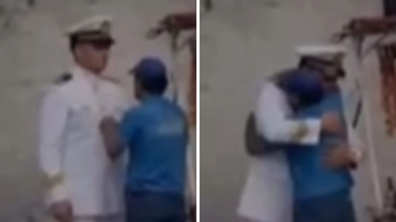 Imagen de Oficial de la Marina honra a su padre comerciante antes de graduarse