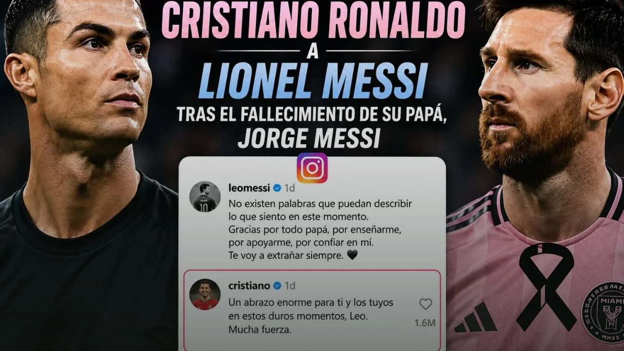 Cristiano Ronaldo envía mensaje a Messi tras la muerte de su padre Imagen de Cristiano Ronaldo envía mensaje a Messi tras la muerte de su padre