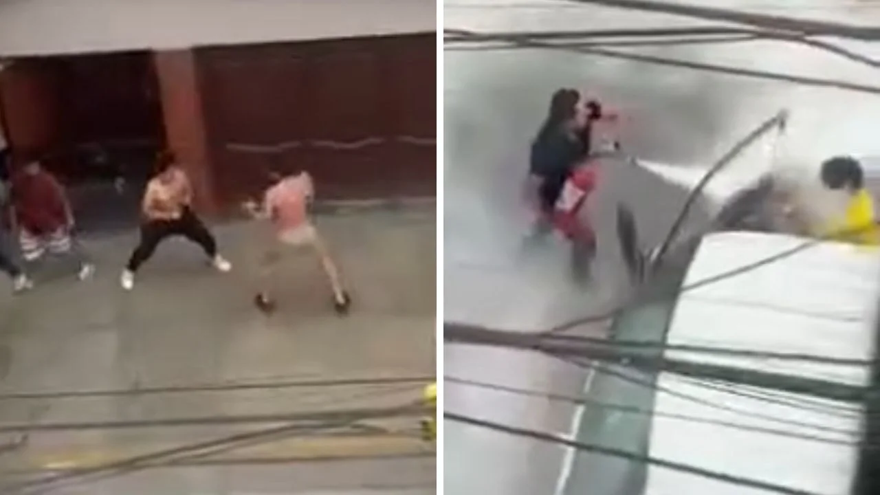 Imagen de ¡Hasta con el extintor! Pleito callejero termina de la forma más insólita