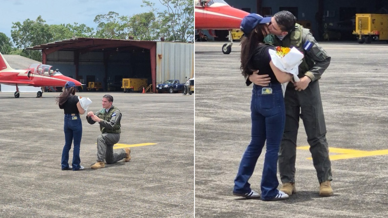 VIDEO: Piloto se arrodilla y pide matrimonio durante Aeroshow La Ceiba Imagen de VIDEO: Piloto se arrodilla y pide matrimonio durante Aeroshow La Ceiba