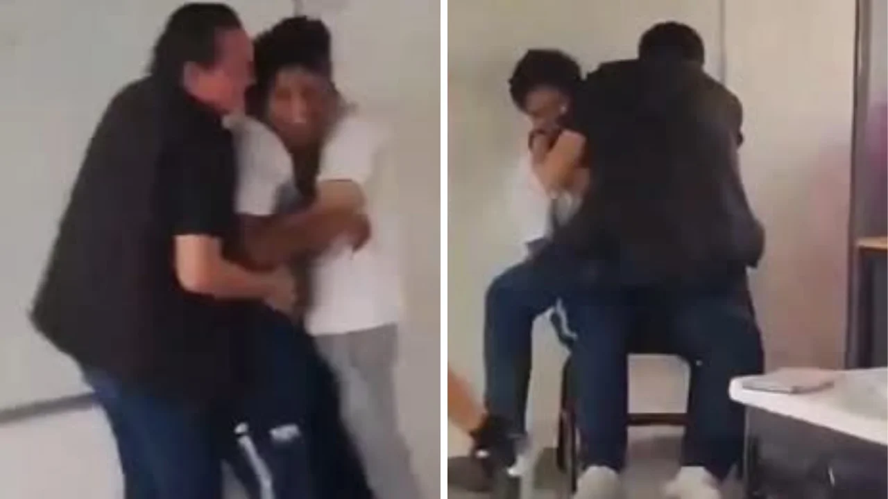 Fotos de los videos virales del profesor José Luis N