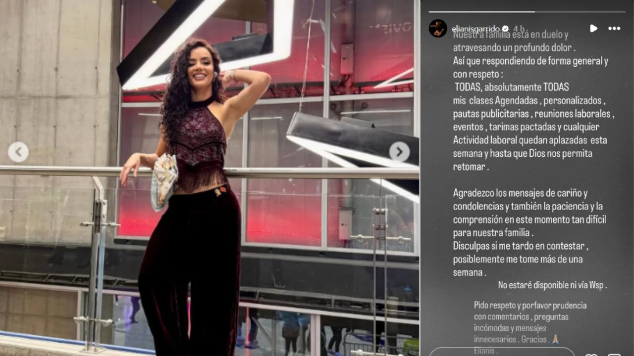 Historia de Instagram de Elianis Garrido.
