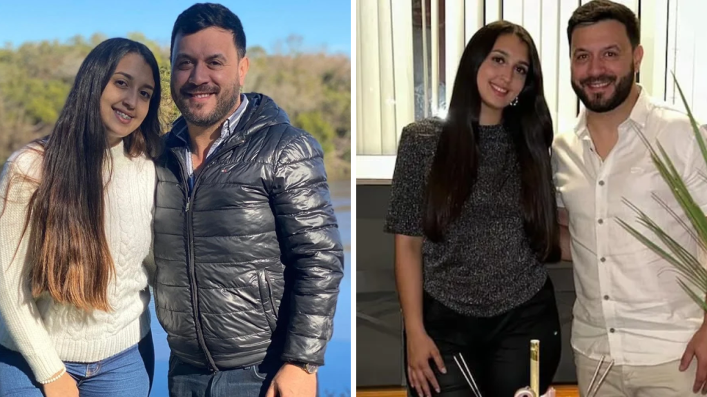 Collage de fotos de Lucas Suga con su hija mayor Florencia