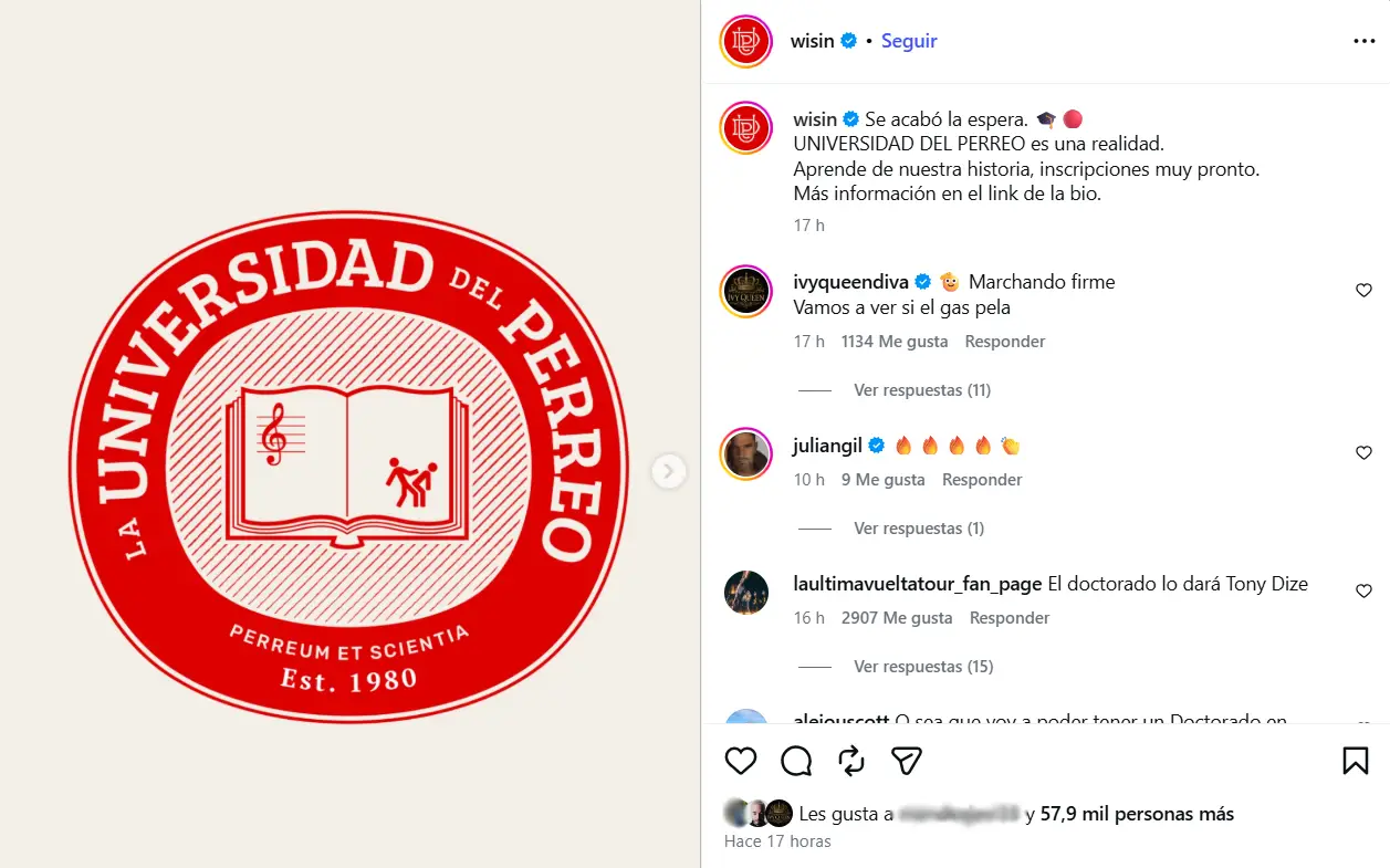 Wisin anuncia la creación de la Universidad del Perreo